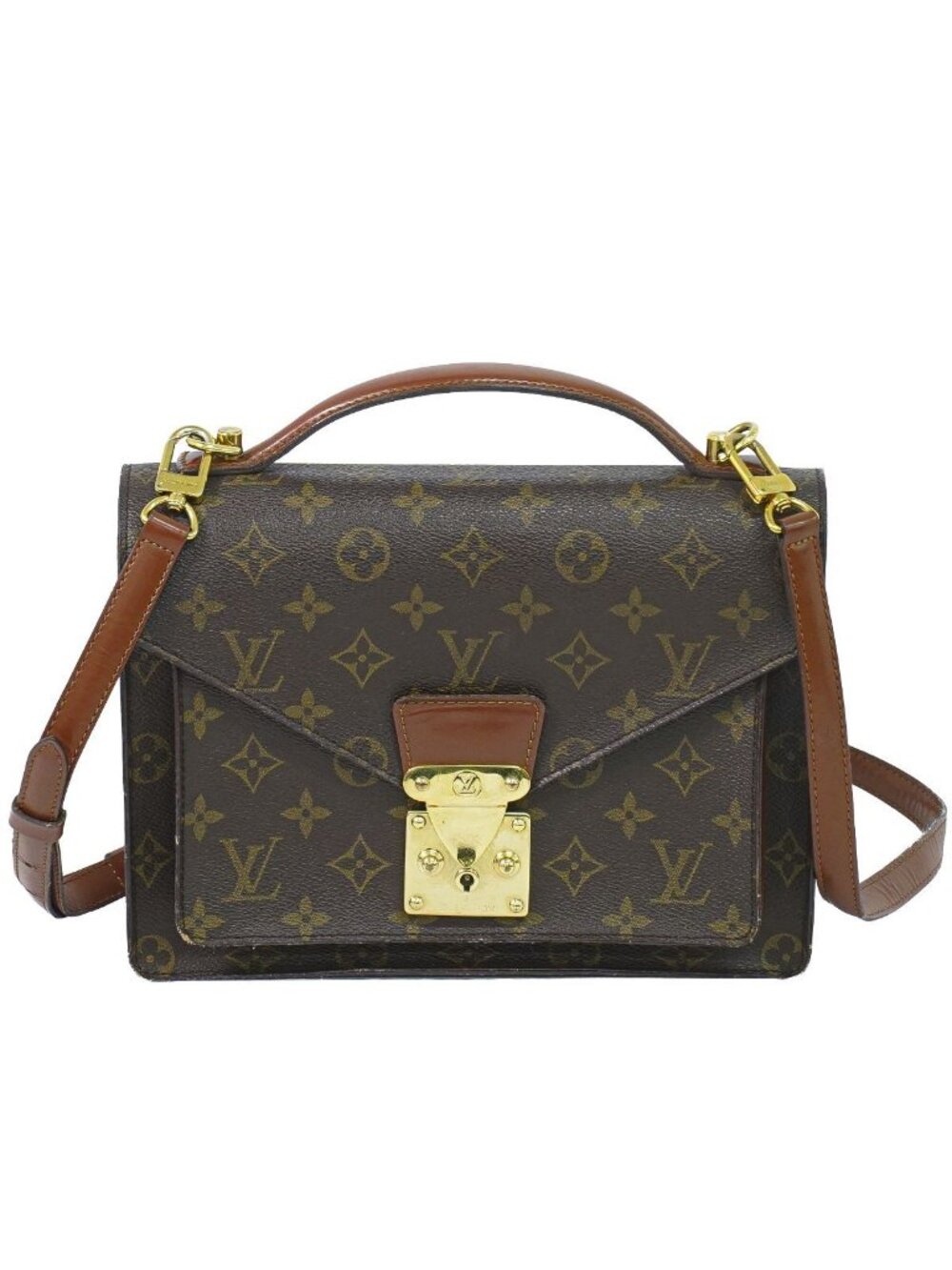 Louis Vuitton LV Monceau 26 Monogram 2-Way Shoulder Bag Brown